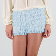 Romantic Tiered Lace Ruffle Solid Color Low Rise Vacation Shorts